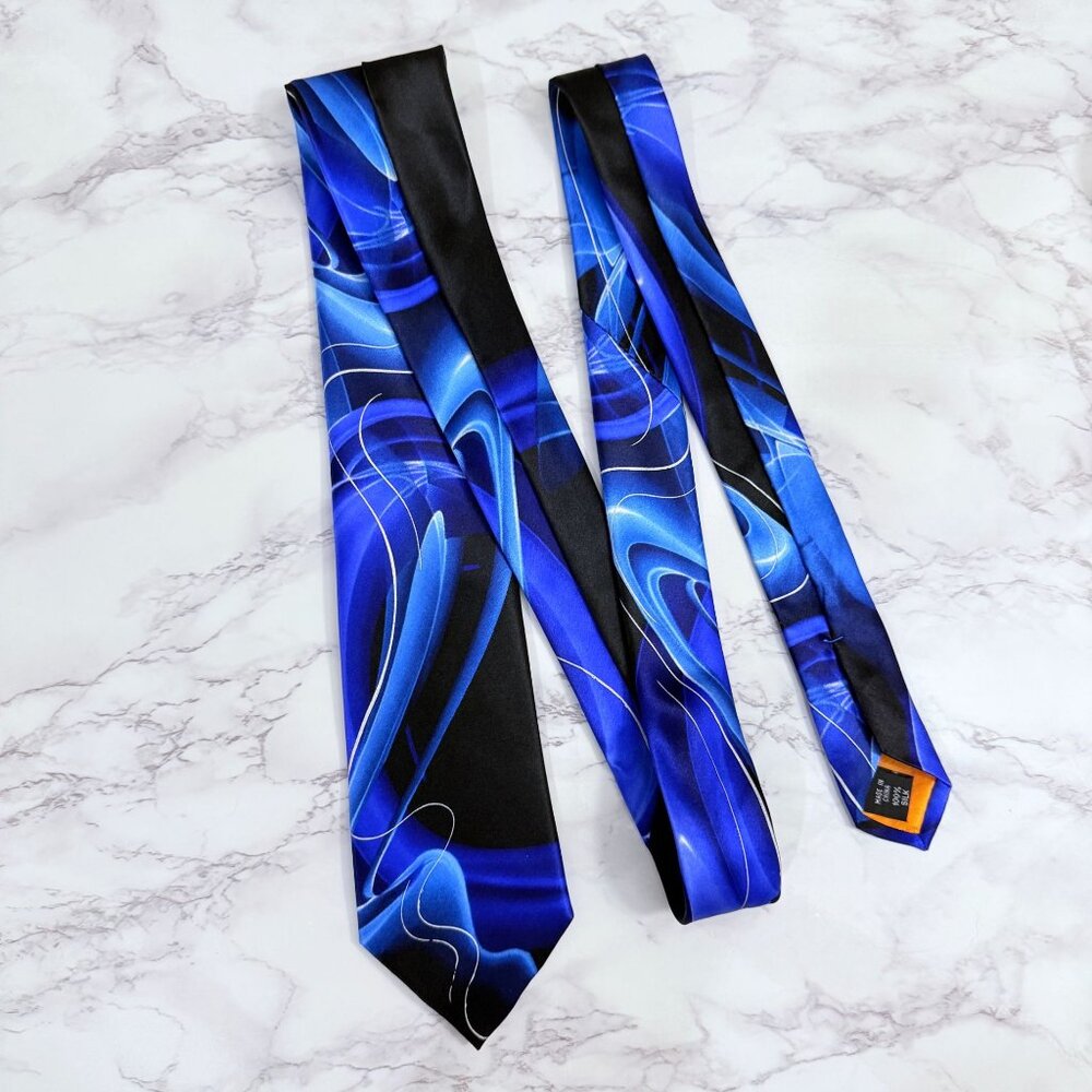 Jerry Garcia Another Butterfly Collection 61 Blue Silk Neck Tie Abstract Pattern - Picture 4 of 10